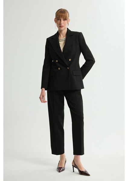 Pileli Cepli Pantolon Siyah 153L9715001