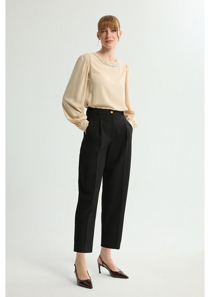 Pileli Cepli Pantolon Siyah 153L9715001 indirimleri