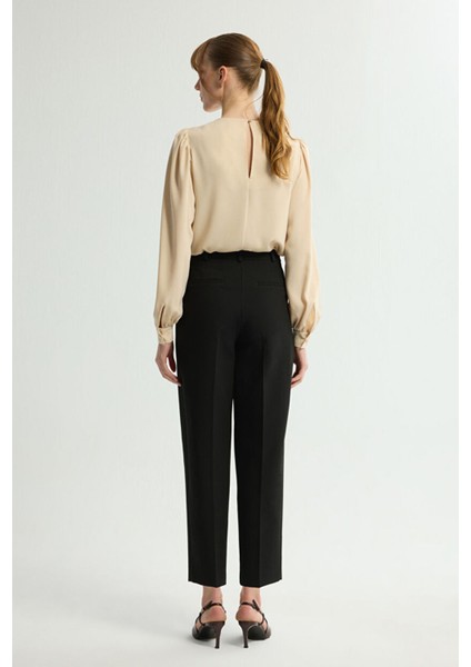 Pileli Cepli Pantolon Siyah 153L9715001