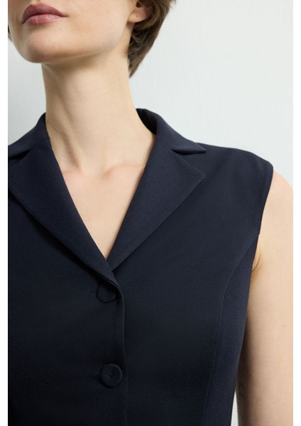 Pileli Kolsuz Elbise Lacivert 124M2220000 modelleri