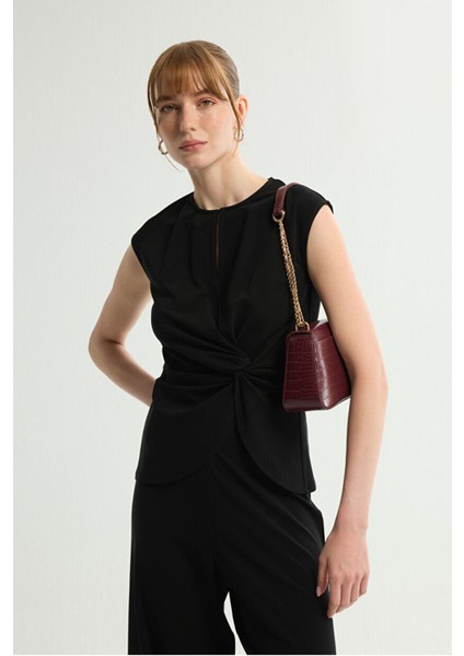 Örme Beli Lastikli Pantolon Siyah 153L9432001 fırsatları