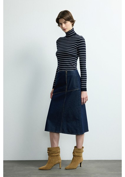 Fermuarlı Denim Etek Lacivert 127M2274000 modelleri