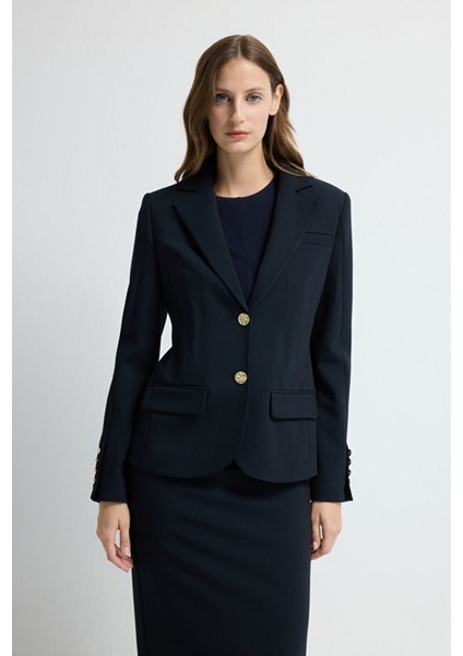 Dikiş Detaylı Ceket Lacivert 11944204001