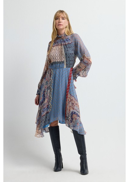 Volanlı Elbise Emp.mavi 12445777000