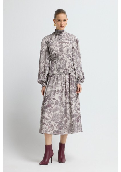 Desenli Uzun Kollu Elbise Emp.murdum 12445942000