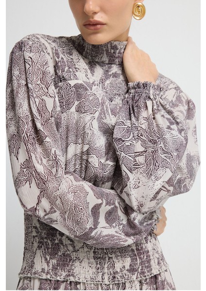 Desenli Uzun Kollu Elbise Emp.murdum 12445942000 modelleri