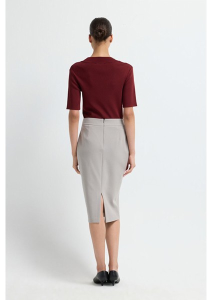 Yakası Taş Detaylı Triko Kazak Bordo 13943006002 indirimleri