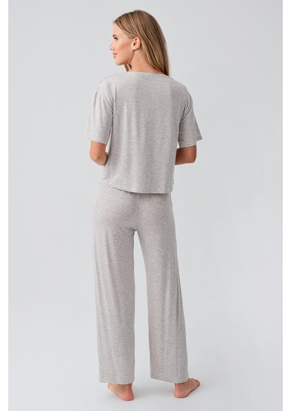 Kısa Kollu Esnek Viskoz Pijama Takım 18215 fiyatları