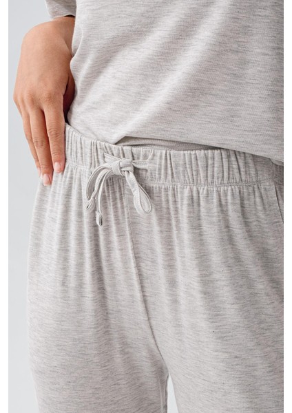 Kısa Kollu Esnek Viskoz Pijama Takım 18215 modelleri