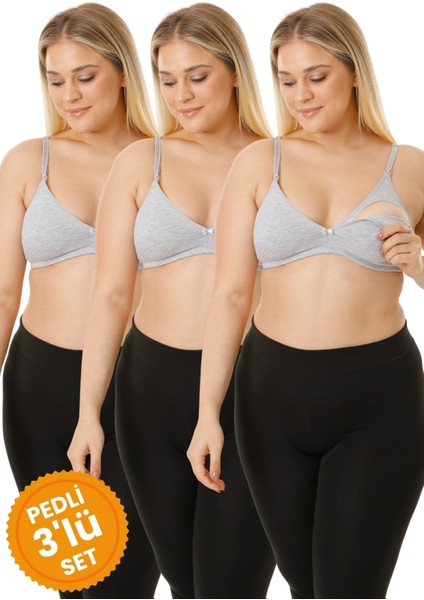 3'lü Çıkarılabilir Pedli Emzirme Sütyeni