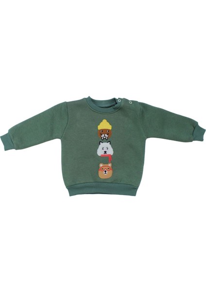 Erkek Bebek Yeşil Bereli Hayvanlı Üç Ip Ikili Takım - 1016153 fiyatları