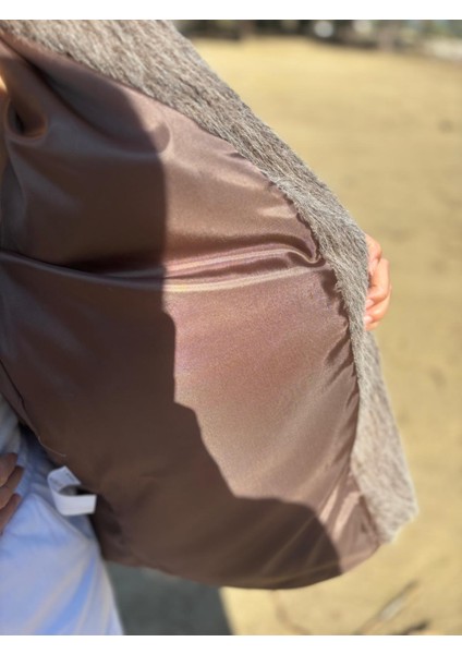 Kahverengi Kürk Atkılı Ceket