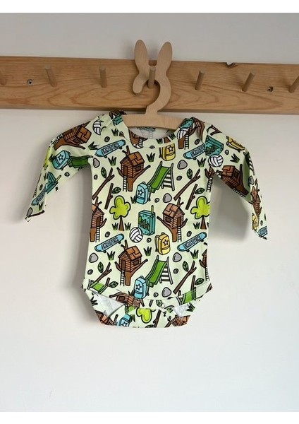 Garden Yeşil %100 Organik Pamuklu Unisex Kız Erkek Bebek Body Zıbın