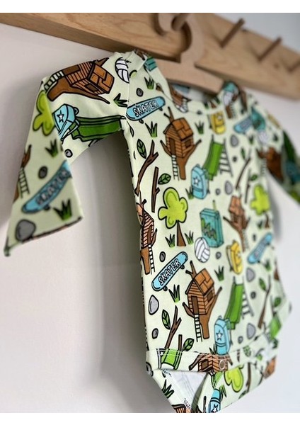 Garden Yeşil %100 Organik Pamuklu Unisex Kız Erkek Bebek Body Zıbın modelleri