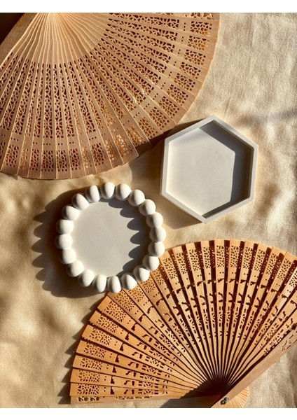 2'li Set Şık, Dekoratif, Bardak Altlığı ve Tabak Hediyelik Eşya