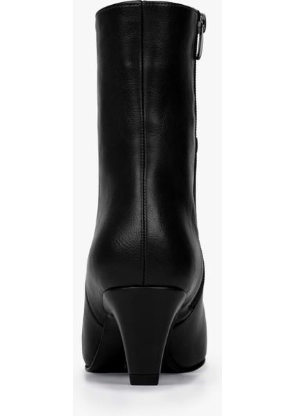 Kadın Noria Siyah Cilt Kısa Topuklu Bot indirimleri