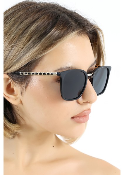 Kadın Oval Siyah UV400 Güneş Gözlüğü Gold Sap WP25-28 C2 fiyatları