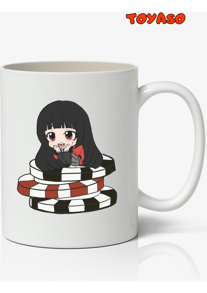 Kakeguri - Yumeko Anime Temalı Beyaz Kupa Bardak Sevgiliye Arkadaşa Hediye