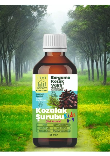 Vakfı Kozalak Şurubu Kids Çocuklar Için Çilek Aromalı 125 ml