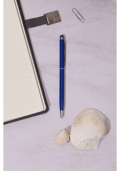 Kişiye Özel Lacivert Tourch Pen Mavi Mürekkepli Düz Tükenmez Kalem