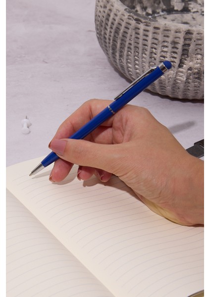 Kişiye Özel Lacivert Tourch Pen Mavi Mürekkepli Düz Tükenmez Kalem fiyatları