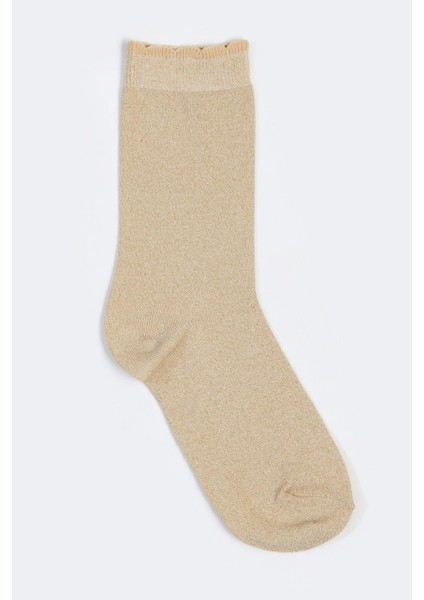 Kadın Shine Soket Çorap Gold