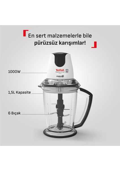 Masterchop Powelix Extra 6 Bıçaklı Doğrayıcı 1,5 L Hazneli 1000W