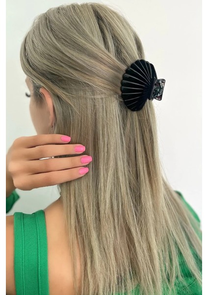 Kadın 4'lü Krem Inci Deniz Kabuğu Midye Mandal Toka Seti modelleri