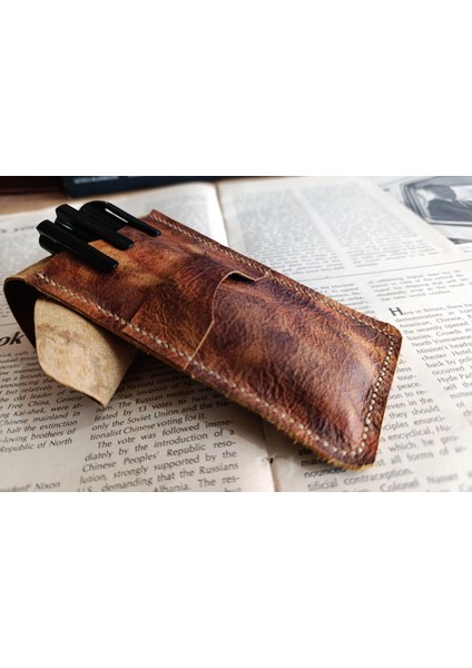 Crazy Gerçek Deri Özel Kalemleriniz Için Kalemlik ( 3*4 Kalem Için ) 28 cm \ 8 cm Büyük Boy NLU11 fiyatları