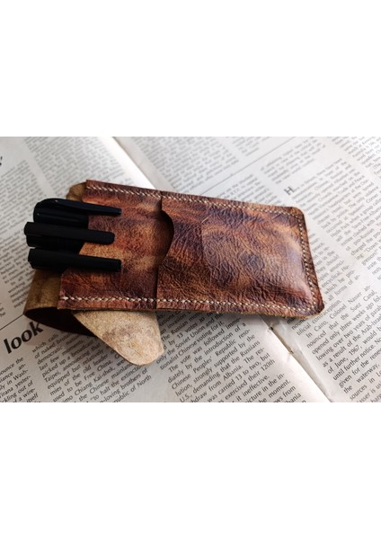 Crazy Gerçek Deri Özel Kalemleriniz Için Kalemlik ( 3*4 Kalem Için ) 28 cm \ 8 cm Büyük Boy NLU11 fırsatları