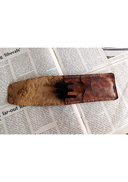 Crazy Gerçek Deri Özel Kalemleriniz Için Kalemlik ( 3*4 Kalem Için ) 28 cm \ 8 cm Büyük Boy NLU11 indirimleri