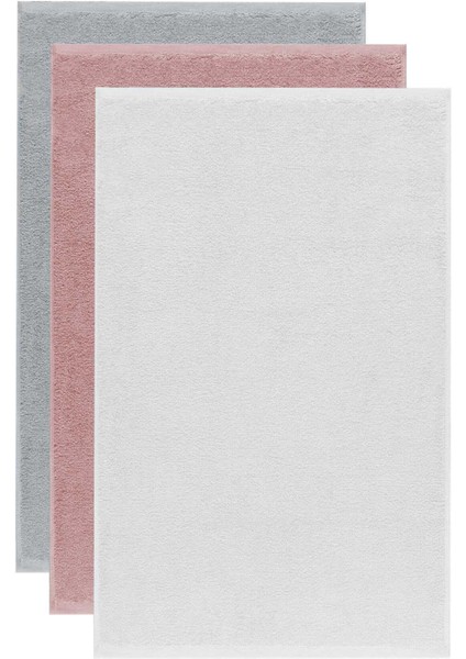 3 Lü Düz Renk El Yüz Havlu Seti &AMP;#37;100 Pamuklu 50X90 cm Gri-Gül-Beyaz fiyatları