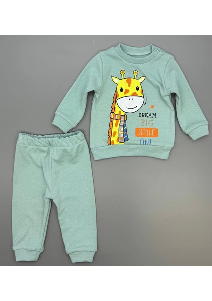 Bebek Zürafa Baskılı Çıt Çıtlı Alt Üst Ikili Gündelik Takım 6-18 Ay modelleri