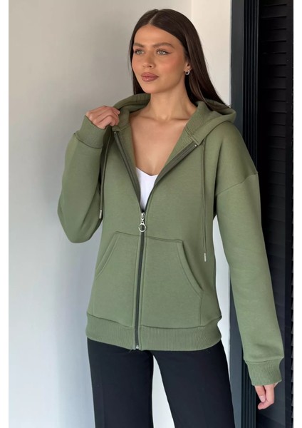 Kadın Üç Iplik Şardonlu Kapüşonlu Sweatshirt P-00019011 fiyatları