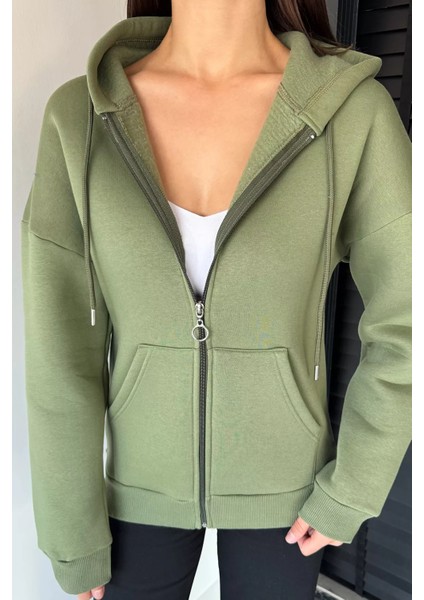 Kadın Üç Iplik Şardonlu Kapüşonlu Sweatshirt P-00019011 modelleri