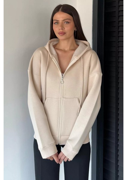 Kadın Üç Iplik Şardonlu Kapüşonlu Sweatshirt P-00019011 fiyatları