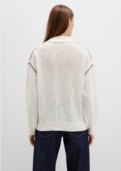 Kol Detaylı Bej Triko Polo 1710834-91338 indirimleri