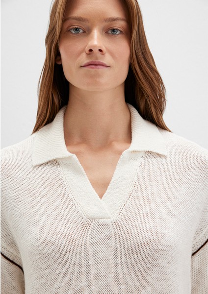 Kol Detaylı Bej Triko Polo 1710834-91338