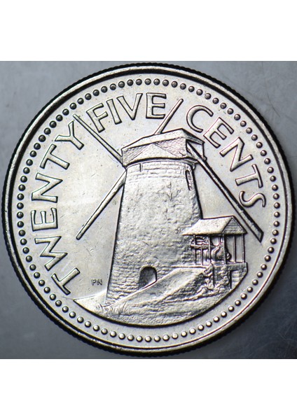 Barbados 25 Cent 2001. Yel Değirmeni Temalı. Çilaltı. fiyatları