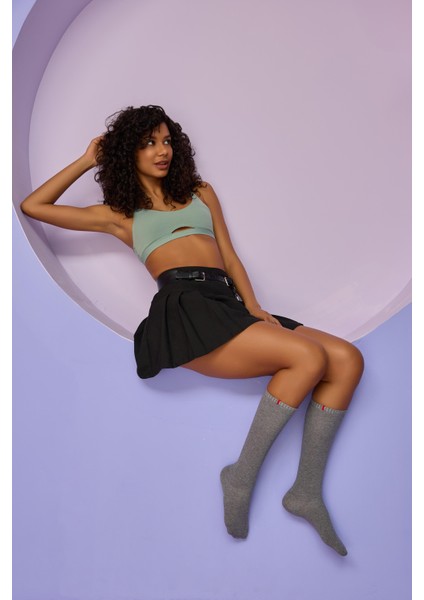 Kadın Grimelanj Renkli Famliy Basic Dizaltı Çorap