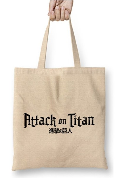 Attack On Titan Logo Bez Çanta Uzun Saplı Alışveriş Çantası Plaj Çantası
