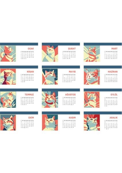 Kedi Temalı Masaüstü Takvim fiyatları