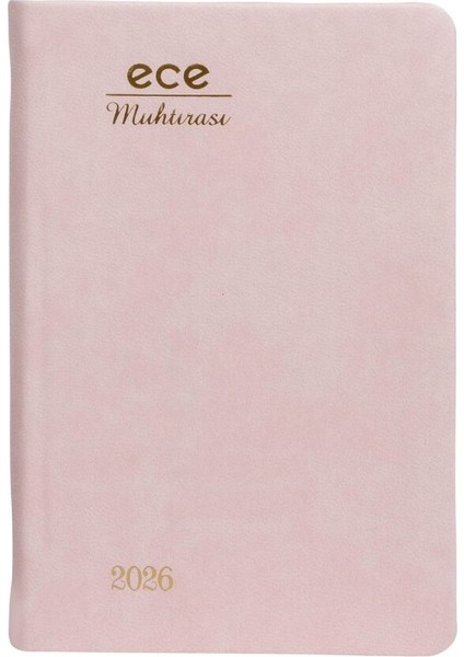 Ajandası Muhtıra 5d Galata 2026 Toz Pembe - Günlük Çizgili Cep Boy 8,5X13