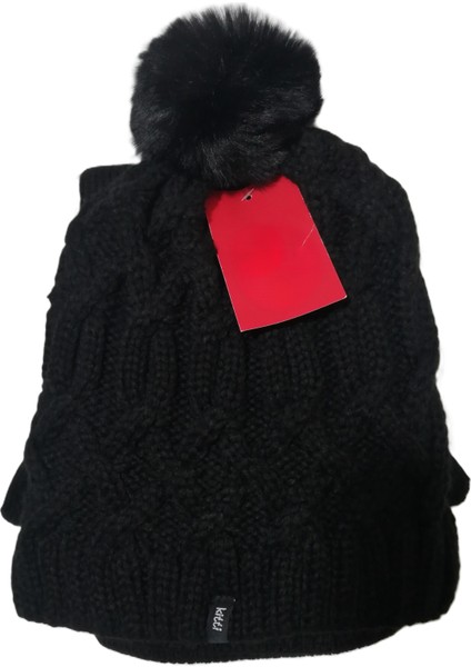 Genç Kız 9-15YAŞ Ponponlu Örgü Bere Atkı Eldiven 3 'lü Takım Siyah modelleri