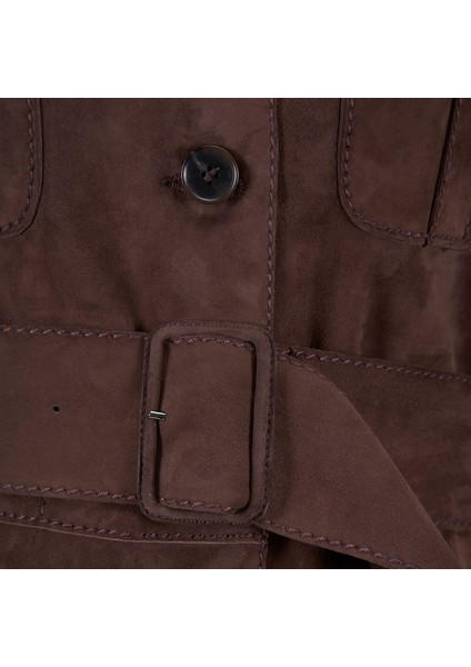 Tiora Kahve Kadın Süet Ceket