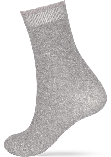 Kadın Shine Soket Çorap Silver