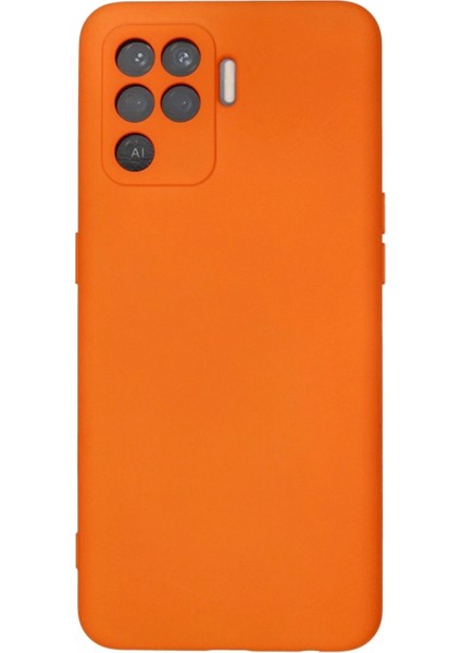 Oppo Reno 5 Lite Kılıf Nano Içi Kadife Silikon - Turuncu (K95)