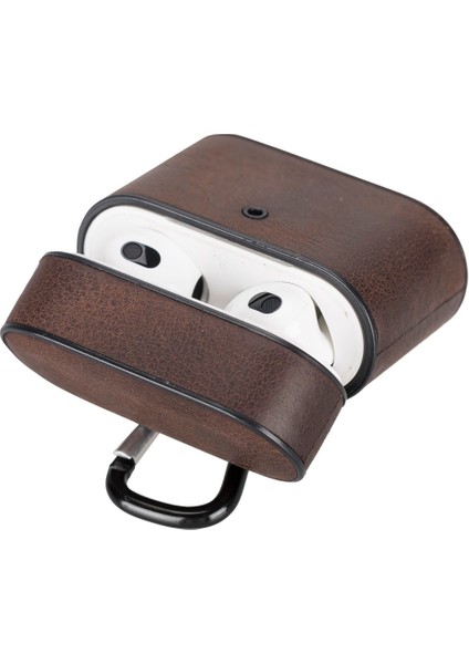 Casquet Apple Airpods 3.nesil Uyumlu Deri Kılıf Ro6 Kahverengi fiyatları