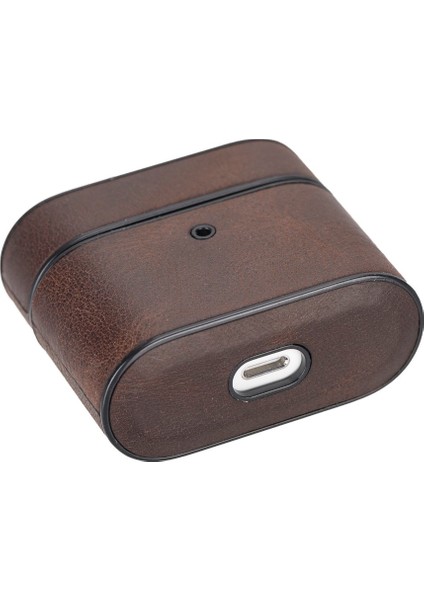Casquet Apple Airpods 3.nesil Uyumlu Deri Kılıf Ro6 Kahverengi indirimleri
