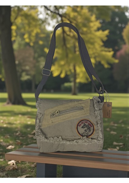 Vintage Küçük Salaş Günlük Çapraz Postacı Çantası S Boy 26 cm x 20 cm